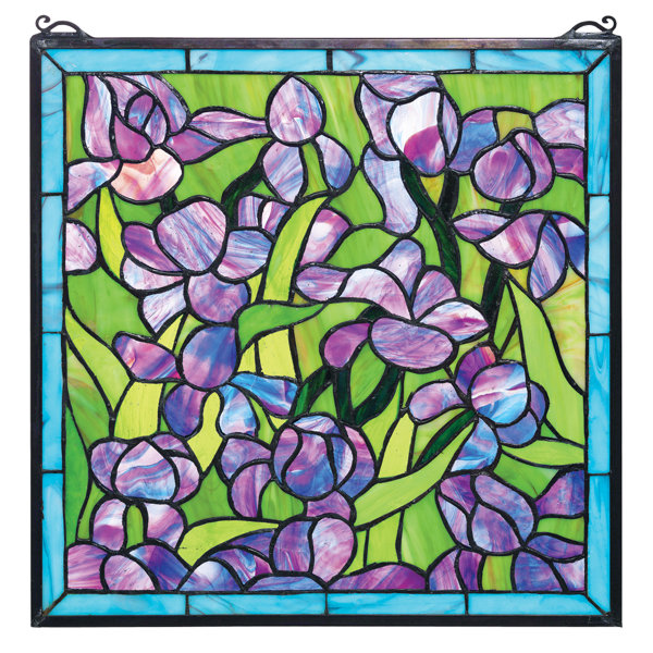Design Toscano SaintRemy Irises Stained Glass Window & Reviews Wayfair